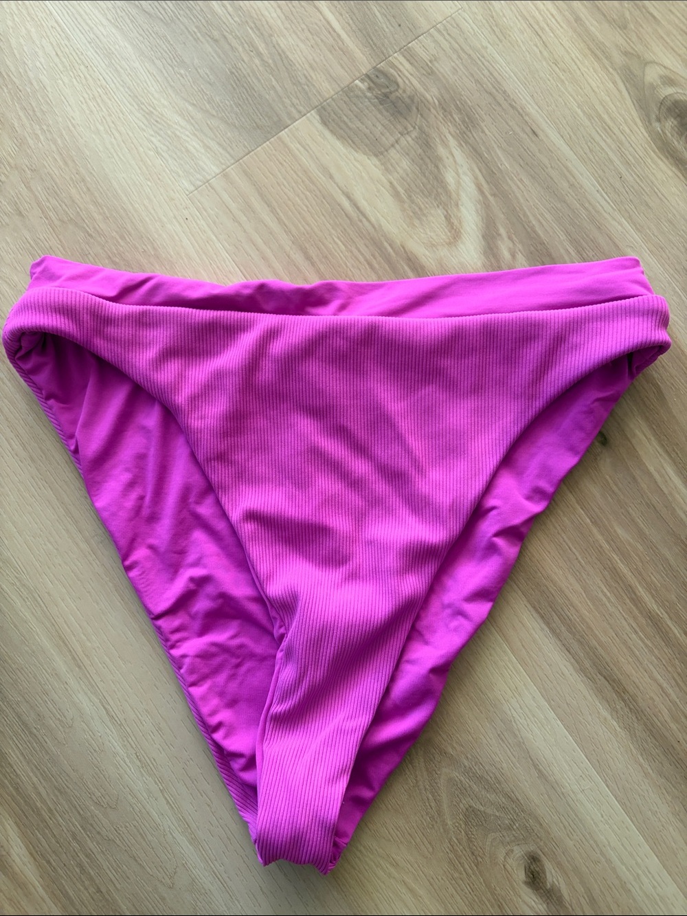 Women’s Summerful Hot Pink Ribbed Bikini Bottom